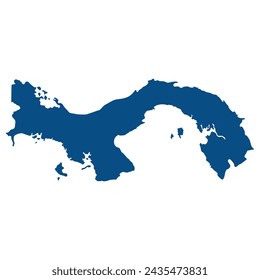 Panama map. Map of Panama in blue color