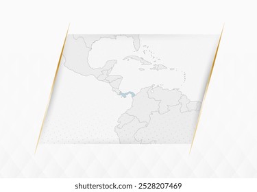 Mapa do Panamá em Azul com Sotaques Emoldurados em Ouro. Mapa vetorial moderno do Panamá. Ilustração de vetor.