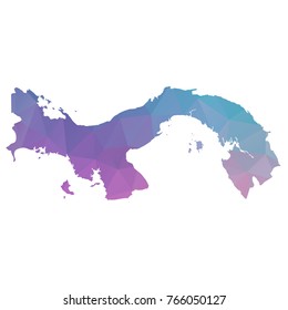 panama map. Blue and Pink polygonal shape vector illustration on white background. Vector illustration eps 10.