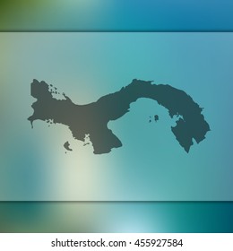Panama map. Blurred background with silhouette of Panama map. Vector silhouette of Panama map