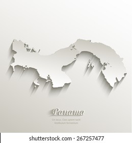 Panama map card paper 3D natural vector