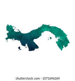Panama map - Colorful Polygonal map of Panama rumpled triangular low poly style gradient graphic background , Vector illustration eps 10.