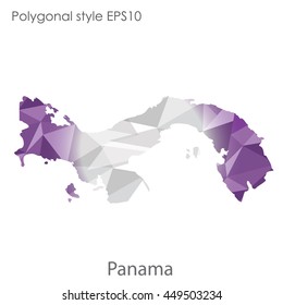 Panama map in geometric polygonal style.Abstract gems triangle,modern design background. Vector illustration EPS10