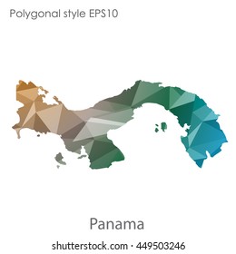 Panama map in geometric polygonal style.Abstract gems triangle,modern design background. Vector illustration EPS10