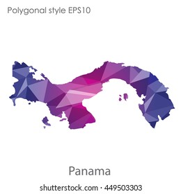 Panama map in geometric polygonal style.Abstract gems triangle,modern design background. Vector illustration EPS10