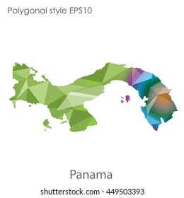 Panama map in geometric polygonal style.Abstract gems triangle,modern design background. Vector illustration EPS10