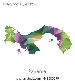 Panama map in geometric polygonal style.Abstract gems triangle,modern design background. Vector illustration EPS10