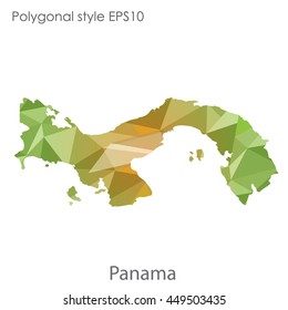 Panama map in geometric polygonal style.Abstract gems triangle,modern design background. Vector illustration EPS10