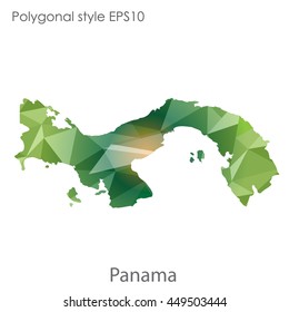 Panama map in geometric polygonal style.Abstract gems triangle,modern design background. Vector illustration EPS10