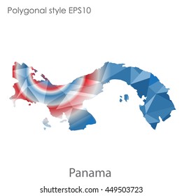 Panama map in geometric polygonal style.Abstract gems triangle,modern design background. Vector illustration EPS10