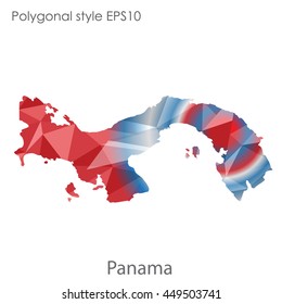 Panama map in geometric polygonal style.Abstract gems triangle,modern design background. Vector illustration EPS10