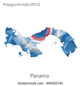 Panama map in geometric polygonal style.Abstract gems triangle,modern design background. Vector illustration EPS10