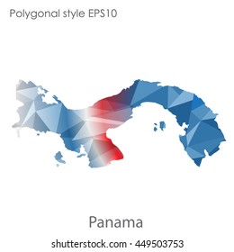 Panama map in geometric polygonal style.Abstract gems triangle,modern design background. Vector illustration EPS10