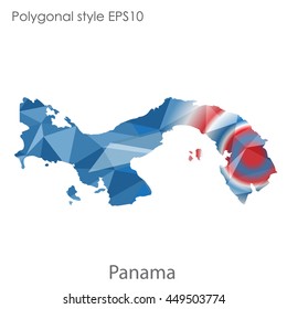 Panama map in geometric polygonal style.Abstract gems triangle,modern design background. Vector illustration EPS10