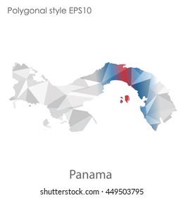 Panama map in geometric polygonal style.Abstract gems triangle,modern design background. Vector illustration EPS10