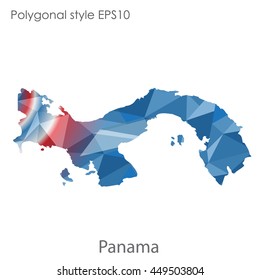 Panama map in geometric polygonal style.Abstract gems triangle,modern design background. Vector illustration EPS10