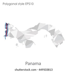 Panama map in geometric polygonal style.Abstract gems triangle,modern design background. Vector illustration EPS10