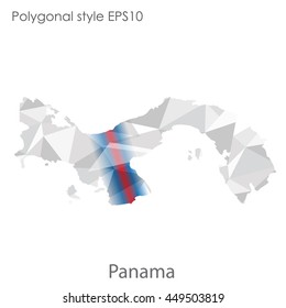Panama map in geometric polygonal style.Abstract gems triangle,modern design background. Vector illustration EPS10