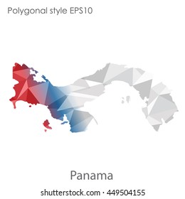 Panama map in geometric polygonal style.Abstract gems triangle,modern design background. Vector illustration EPS10