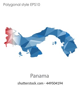 Panama map in geometric polygonal style.Abstract gems triangle,modern design background. Vector illustration EPS10