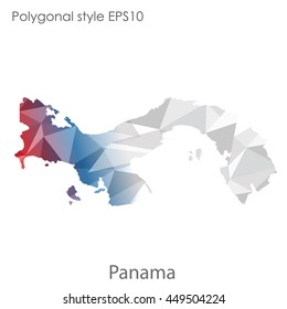 Panama map in geometric polygonal style.Abstract gems triangle,modern design background. Vector illustration EPS10