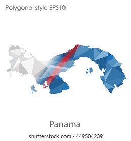 Panama map in geometric polygonal style.Abstract gems triangle,modern design background. Vector illustration EPS10