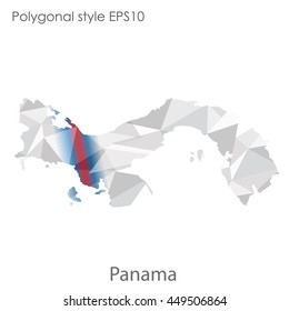 Panama map in geometric polygonal style.Abstract gems triangle,modern design background. Vector illustration EPS10