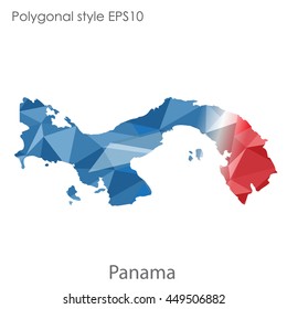 Panama map in geometric polygonal style.Abstract gems triangle,modern design background. Vector illustration EPS10