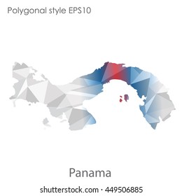 Panama map in geometric polygonal style.Abstract gems triangle,modern design background. Vector illustration EPS10