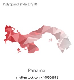 Panama map in geometric polygonal style.Abstract gems triangle,modern design background. Vector illustration EPS10