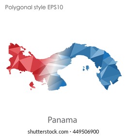 Panama map in geometric polygonal style.Abstract gems triangle,modern design background. Vector illustration EPS10