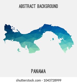 Panama map in geometric polygonal,mosaic style.Abstract tessellation,modern design background,low poly. Geometric cover, mockup. Vector illustration.