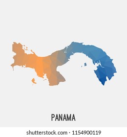 Panama map in geometric polygonal,mosaic style.Abstract tessellation,modern design background,low poly. Geometric cover, mockup. Vector illustration.