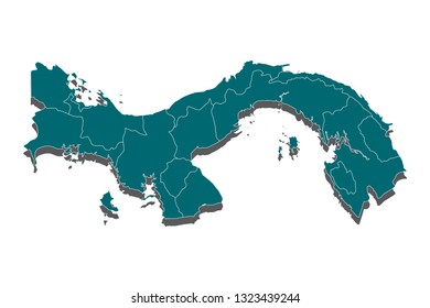 Panama map in geometric polygonal,mosaic style.Abstract tessellation,modern design background,low poly. Vector illustration. - Vector