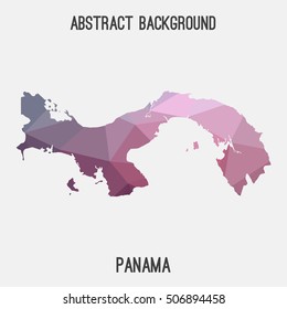 Panama map in geometric polygonal,mosaic style.Abstract tessellation,modern design background,low poly. Vector illustration.