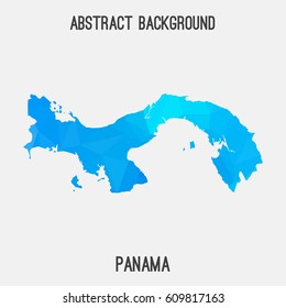 Panama map in geometric polygonal,mosaic style.Abstract tessellation,modern design background,low poly. Vector illustration.