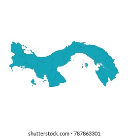 Panama map in geometric polygonal,mosaic style.Abstract tessellation,modern design background,low poly. Vector illustration.