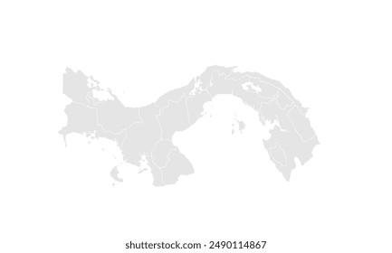 Panama map Grayscale,isolated on white background for website layouts,background,education, precise,customizable,Travel worldwide,map silhouette backdrop,earth geography, political,reports.