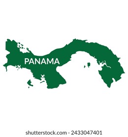 Panama map. Map of Panama in green color