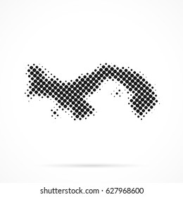 Panama map in halftone. Dotted illustration isolated on a white background. Vector illustration.