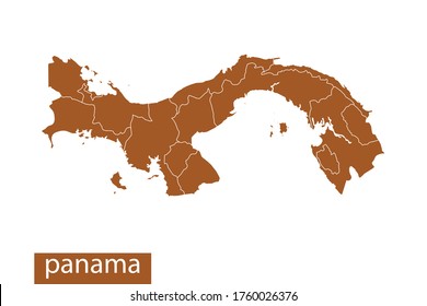 panama map High Detailed on white background. Abstract design vector illustration eps 10. Orange color.