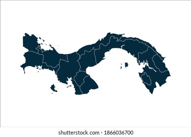 panama map High Detailed on white background.