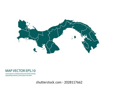 Panama map High Detailed on white background. Abstract design vector illustration eps 10