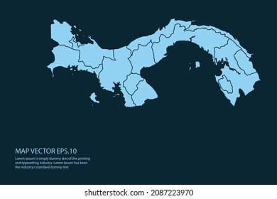 Panama map High Detailed on white background. Abstract design vector illustration eps 10