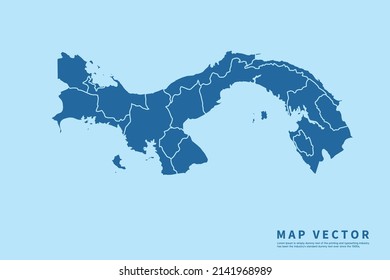 Panama map High Detailed on blue sky background. Abstract design vector illustration eps 10