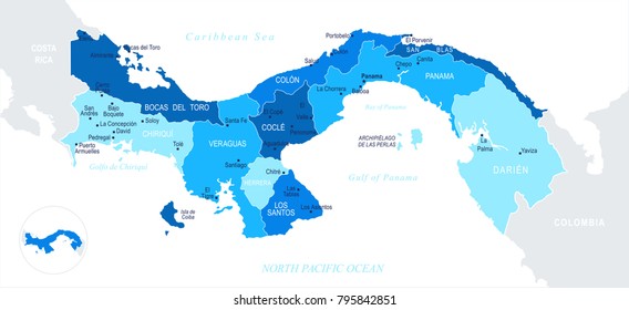 Panama map - High Detailed Vector Illustration