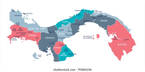 Panama map - High Detailed Vector Illustration