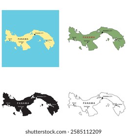 Panama map icon vector illustration simple design