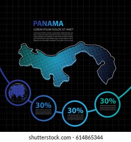 Panama map infographic design template