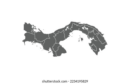 Mapa de Panamá aislado en el fondo blanco.para el diseño anual del sitio web de reportes de infografías.